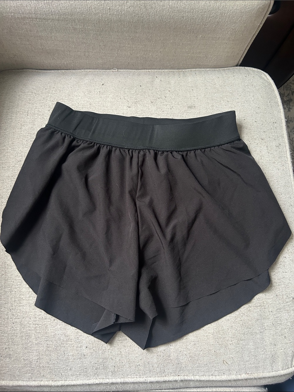 Women's Black Layered Athletic Shorts